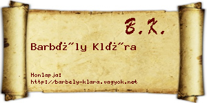 Barbély Klára névjegykártya